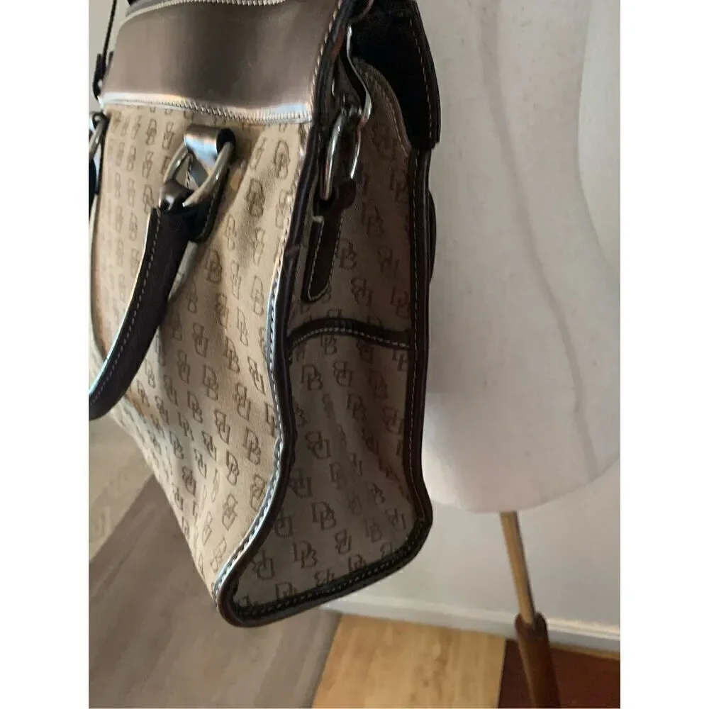 Dooney and bourke brown and tan handbag shoulder bag